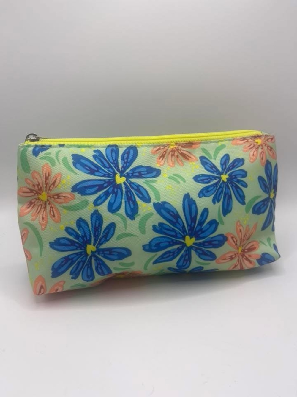 Clinique Floral Cosmetic Pouch - Blue, Yellow & Coral